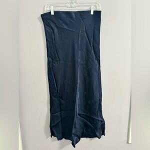 LOFT Midnight Blue FloralSlip Skirt